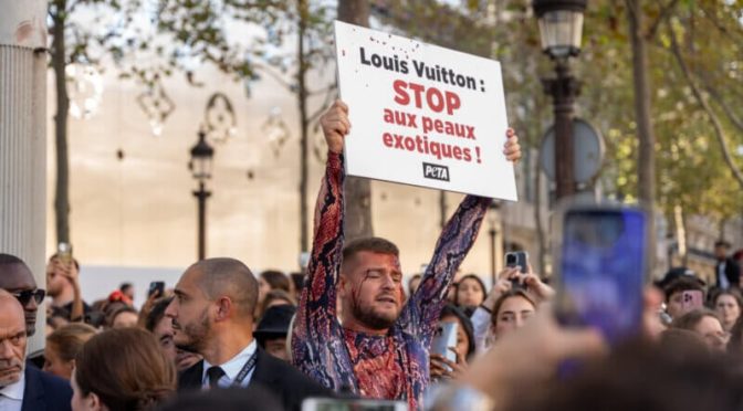 Jeremstar arrêté au défilé Louis Vuitton alors qu’il dénonçait la cruauté des peaux exotiques